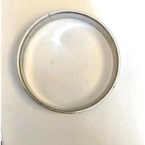 Vintage Navy Blue Enamel & Metal Bangle Bracelet Womens Jewelry - Picture 3 of 4